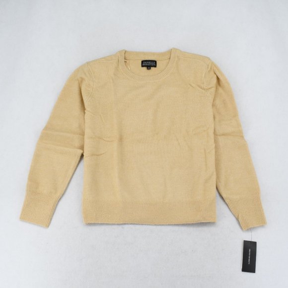 Danielle Bernstein Sweater Women Plus Crew Neck Long Sleeve Knit Pullover Tan 1X - Picture 2 of 7